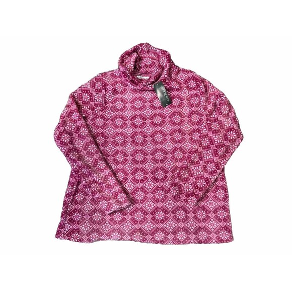 Kim Rogers Women’s Large Petite Sweatshirt‎ Pink Cowl Neck Lightweight NWT - Picture 1 of 6